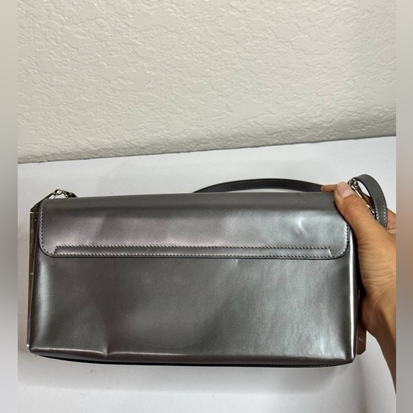Salvatore Ferragamo Metallic Silver Leather Shoulder Bag - Picture 7 of 14